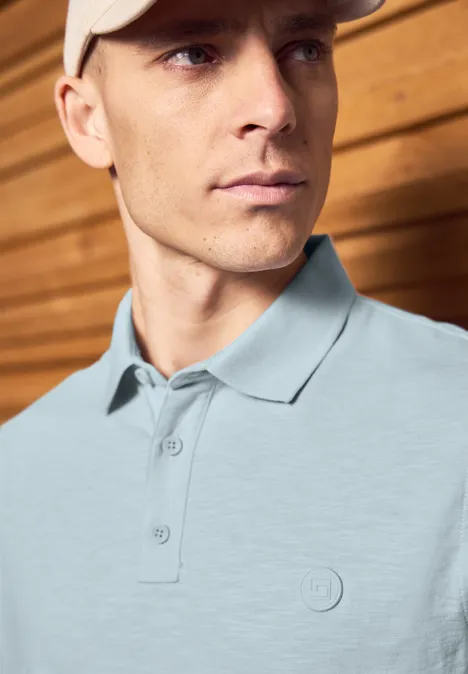 Polo en jersey lagoon blue