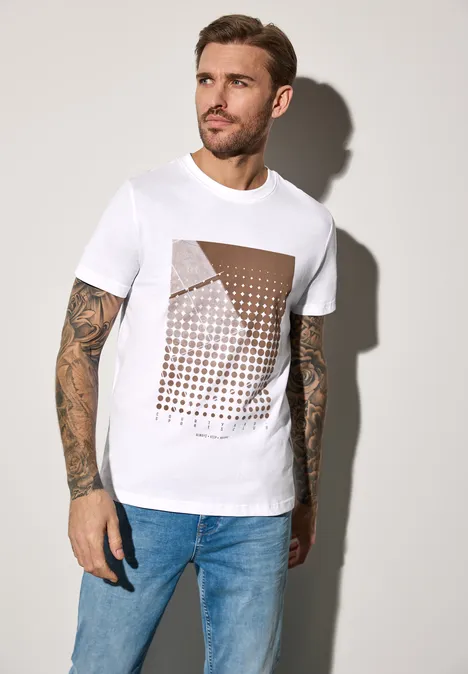 T-Shirt mit Print bright white