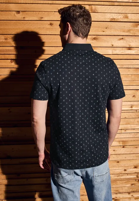 Polo à motifs dark ink blue