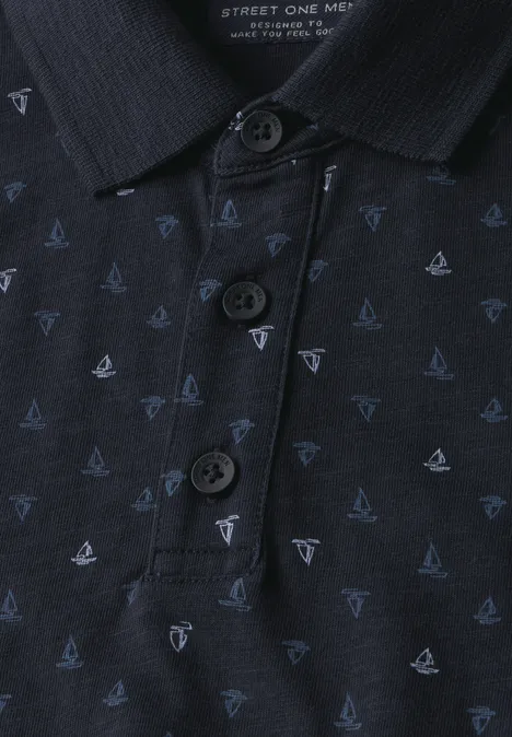 Polo à motifs dark ink blue