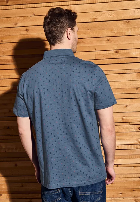 Polo à motifs ocean blue