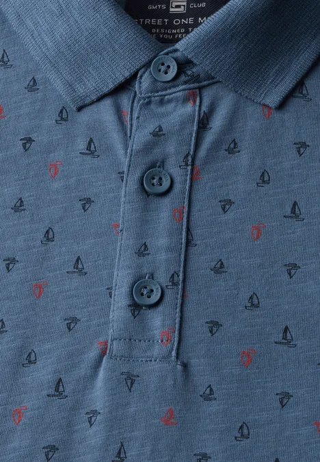Polo à motifs ocean blue
