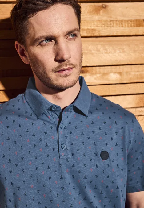 Polo à motifs ocean blue
