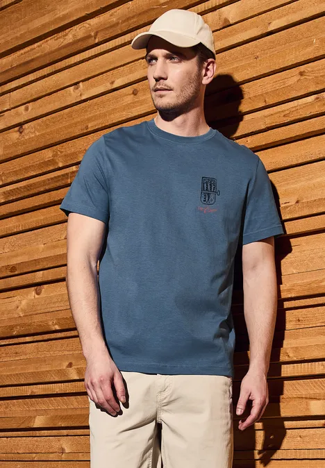 T-shirt à col rond ocean blue