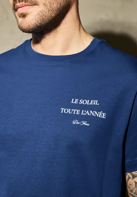 T-shirt à col rond twilight blue