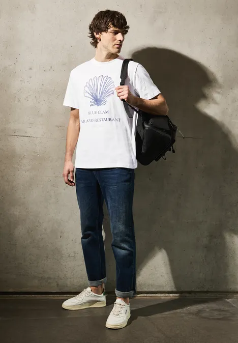 T-shirt avec imprimé coquillage bright white