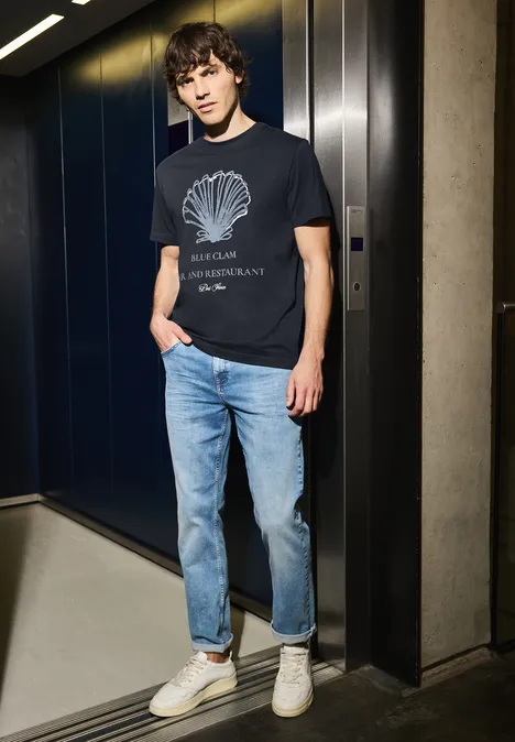 T-shirt avec imprimé coquillage dark ink blue