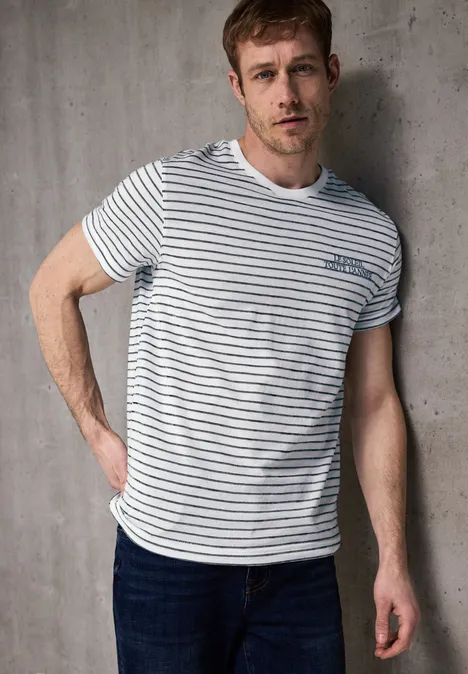 T-shirt à rayures structurées bright white