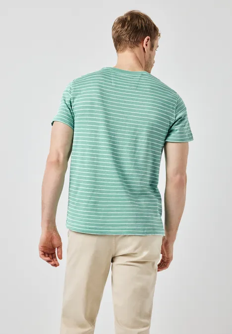 T-shirt à rayures structurées mint green
