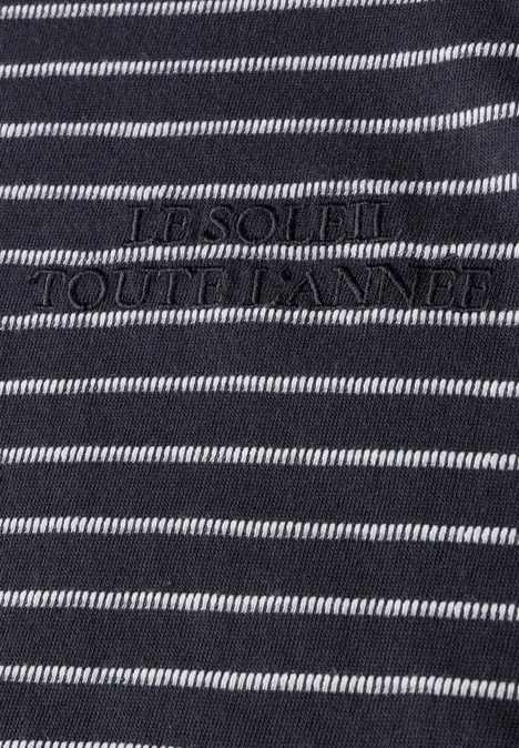 T-shirt à rayures structurées dark ink blue