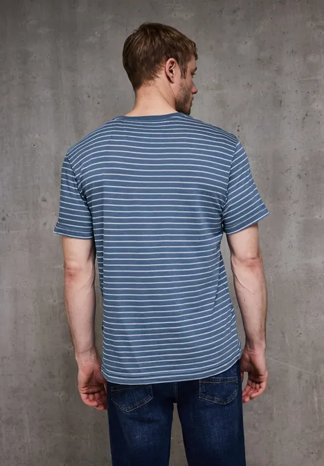 T-shirt à rayures structurées ocean blue