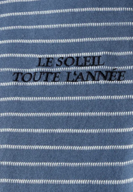 T-shirt à rayures structurées ocean blue