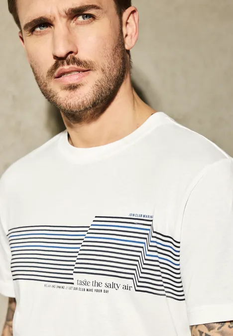 T-shirt avec chestprint pearl white