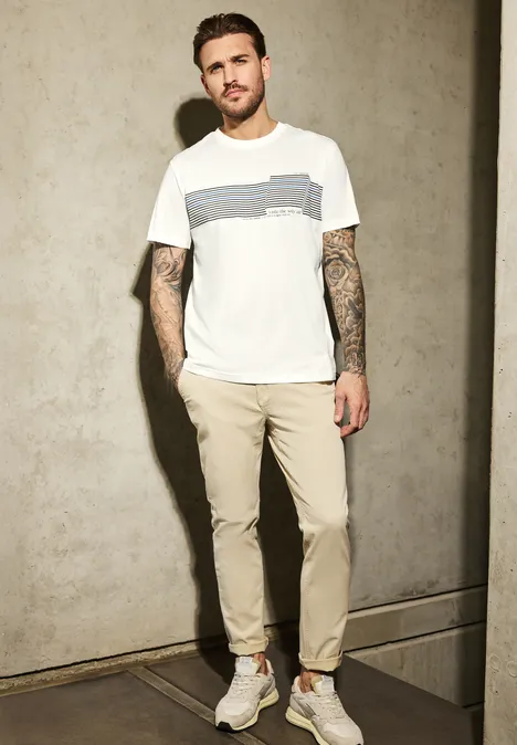 T-shirt avec chestprint pearl white