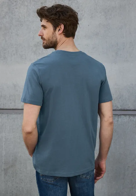 T-Shirt mit Chestprint ocean blue