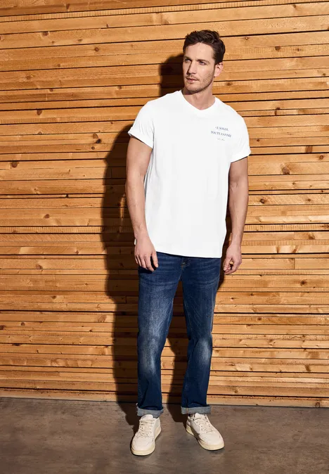 T-shirt à col en V bright white