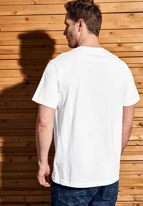 T-shirt à col en V bright white