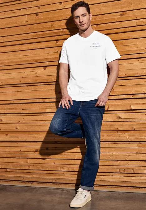 T-shirt à col en V bright white