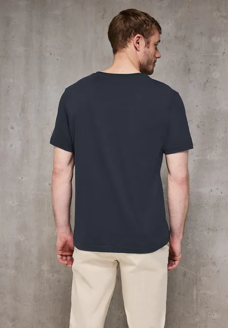 T-shirt à col en V dark ink blue