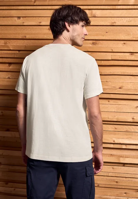 T-shirt Slub à l'aspect délavé basic beige