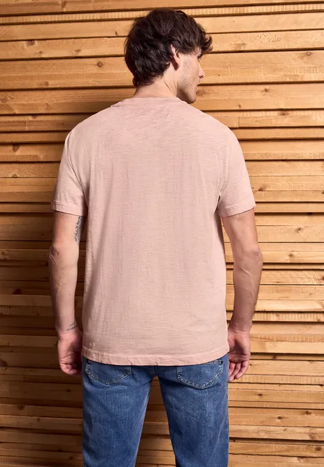 T-shirt Slub à l'aspect délavé pastel peach