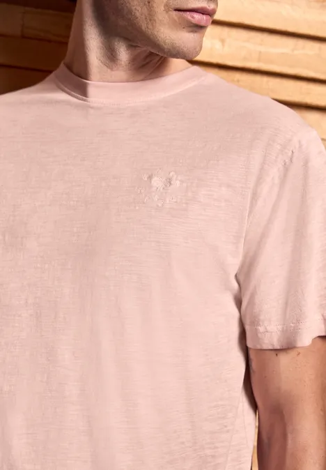 T-shirt Slub à l'aspect délavé pastel peach