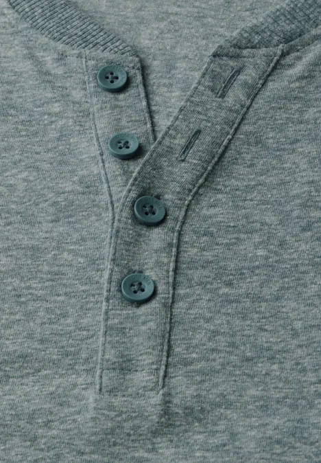 T-shirt mélangé Henley teal green