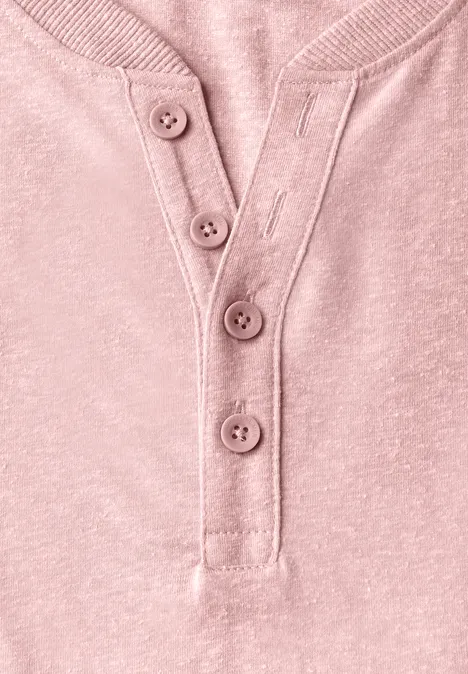 T-shirt mélangé Henley pastel peach