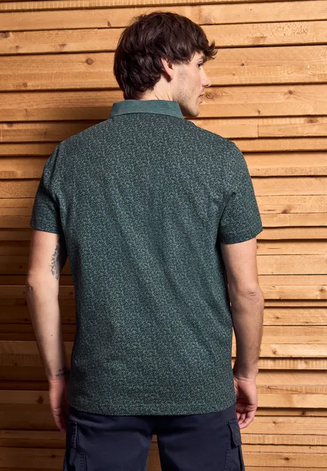 Polo en jersey avec impression teal green