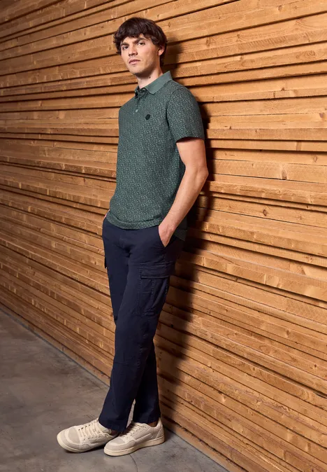 Polo en jersey avec impression teal green