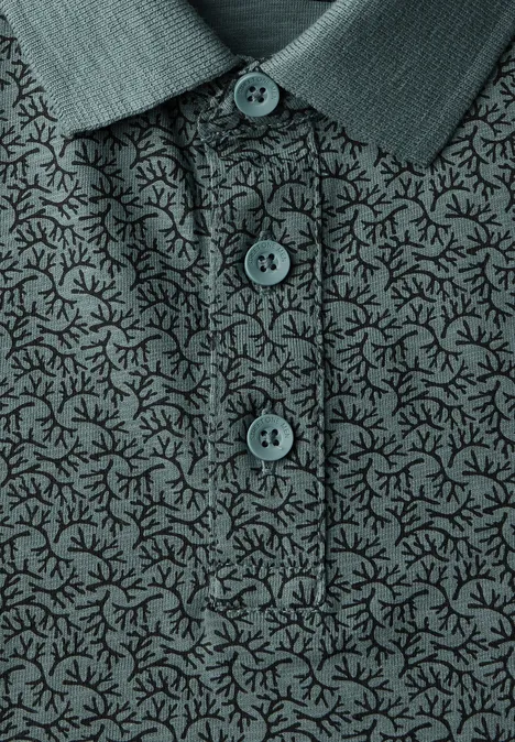 Polo en jersey avec impression teal green