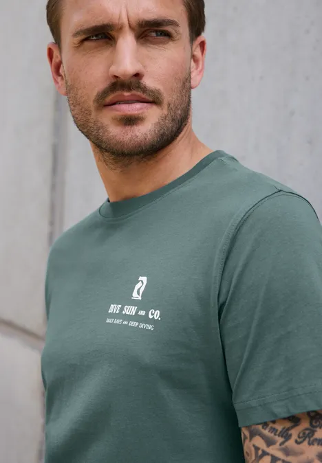 T-shirt avec backprint teal green