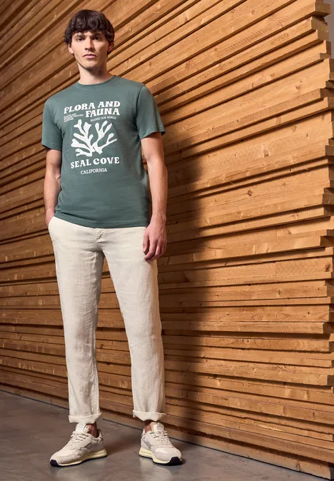 T-shirt à l'imprimé marin teal green