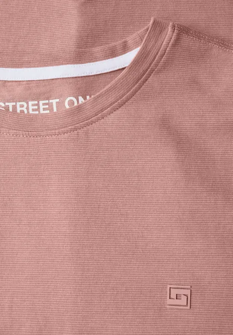 T-shirt ras du cou avec turn-up pastel peach