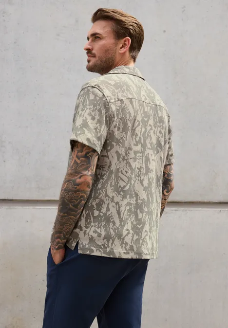 Chemise à motifs structurés basic beige