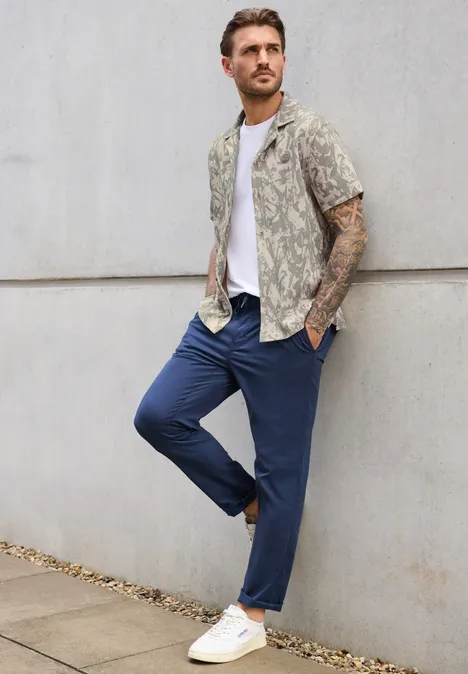 Chemise à motifs structurés basic beige