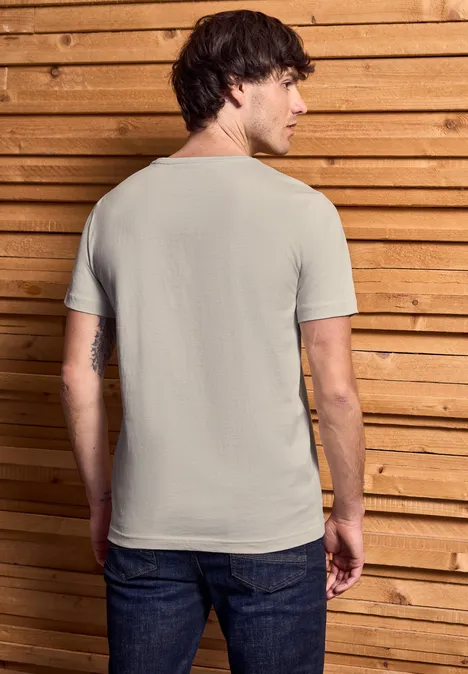 T-Shirt mit Wording Detail basic beige