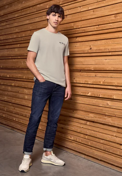 T-Shirt mit Wording Detail basic beige