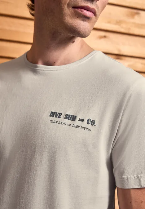 T-Shirt mit Wording Detail basic beige