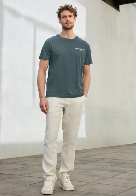 T-Shirt mit Wording Detail teal green
