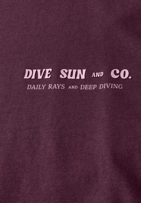 T-Shirt mit Wording Detail dark red