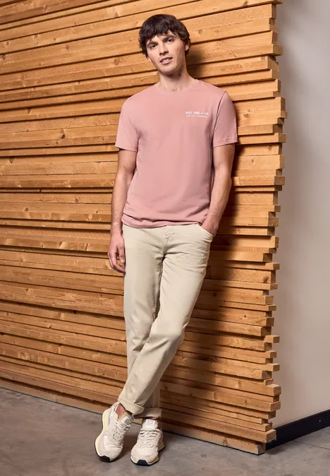 T-shirt avec détail wording pastel peach