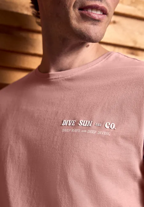 T-shirt avec détail wording pastel peach