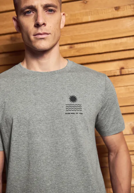 T-shirt avec chestprint cloud grey melange