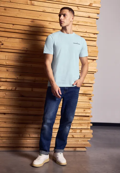 T-Shirt mit Chestprint lagoon blue