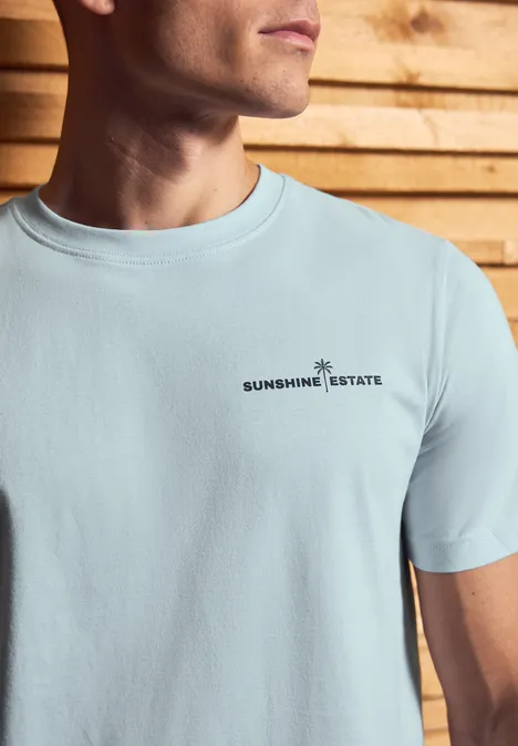 T-Shirt mit Chestprint lagoon blue