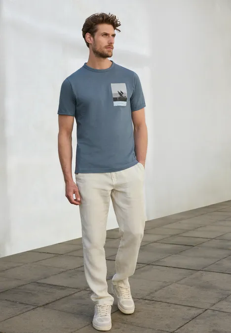 T-shirt avec imprimé dusty blue