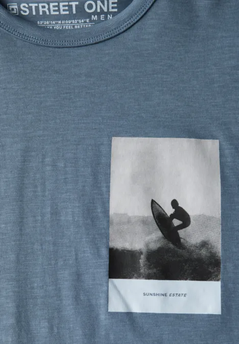 T-shirt avec imprimé dusty blue