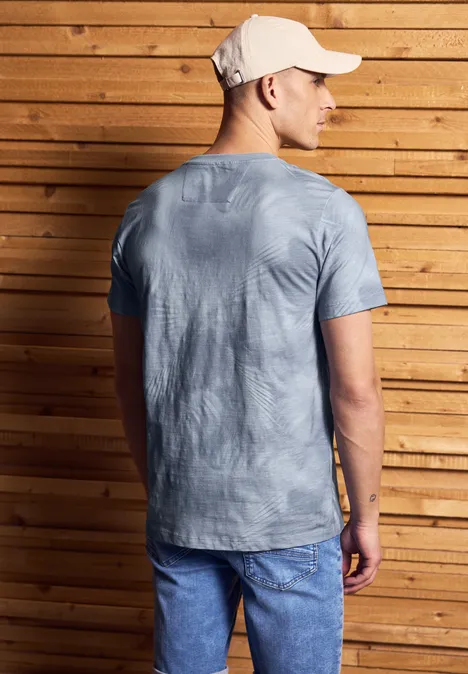 T-shirt ras du cou à motifs dusty blue