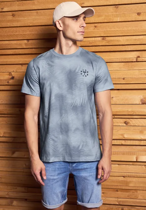 T-shirt ras du cou à motifs dusty blue